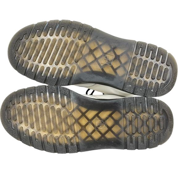 Dr. Martens Zavala Combat Boots White Ladies 8 Leather Moto Grunge Goth Punk - Picture 6 of 8